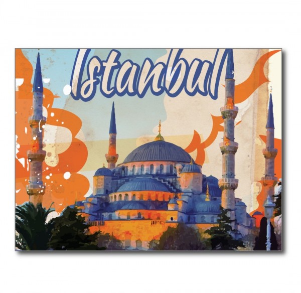 Turkey Istanbul Vintage Travel Poster Print